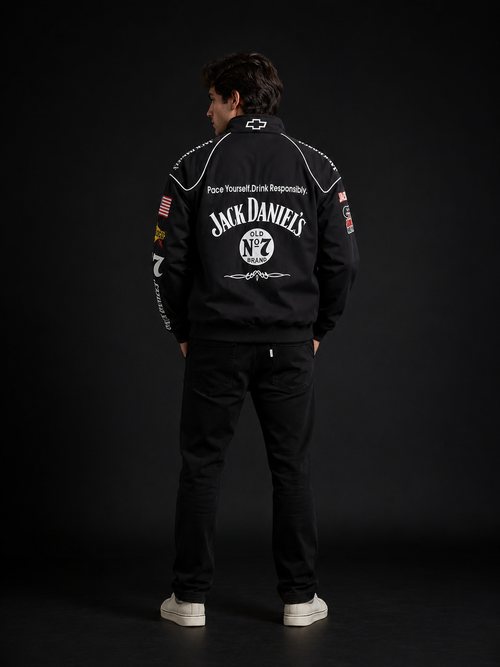 AUREX Jack Daniel's Old No.7 Racing Jacket  Black NASCAR Puffer