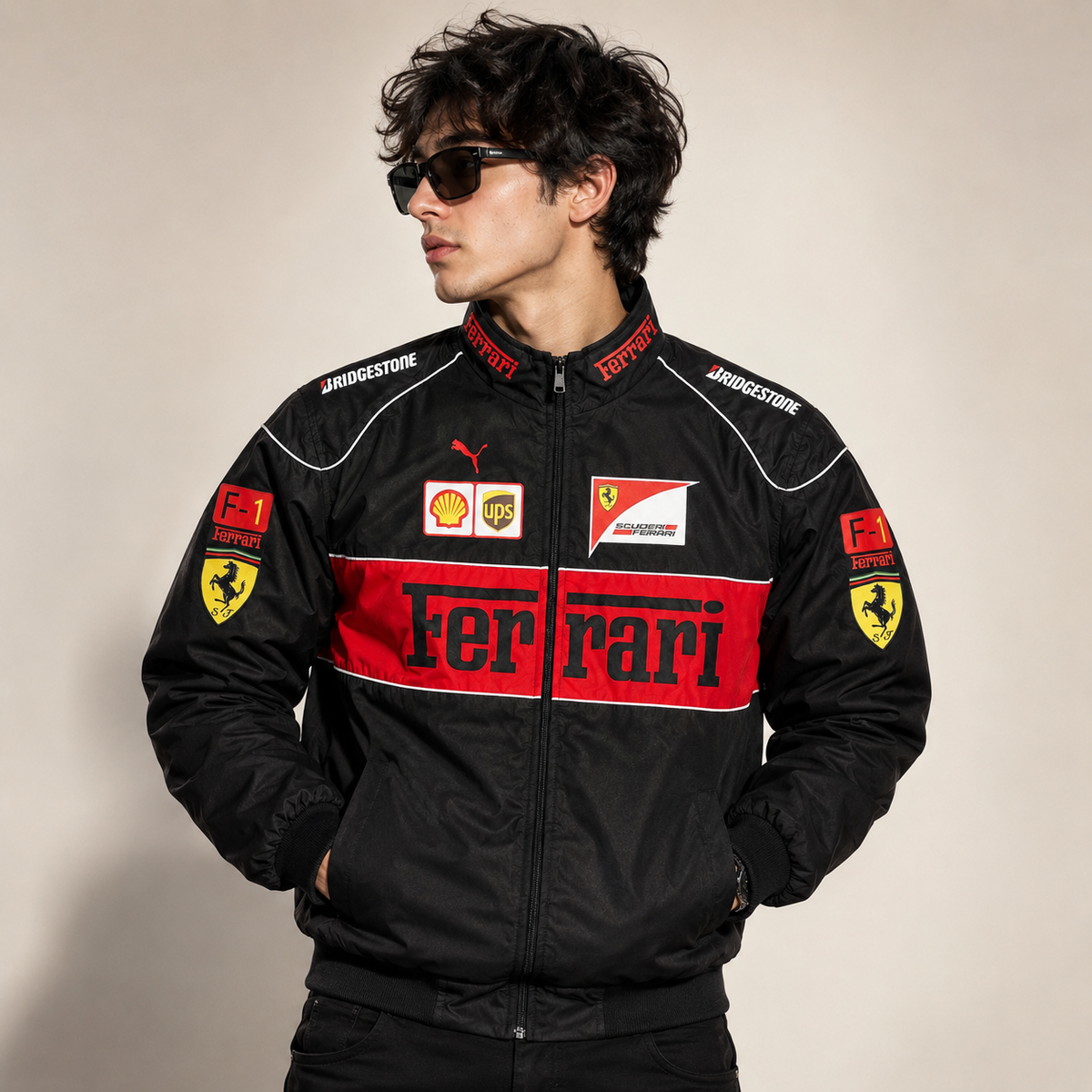 Premium Collection – Black Racing & Boxy Fit Leather Jacket