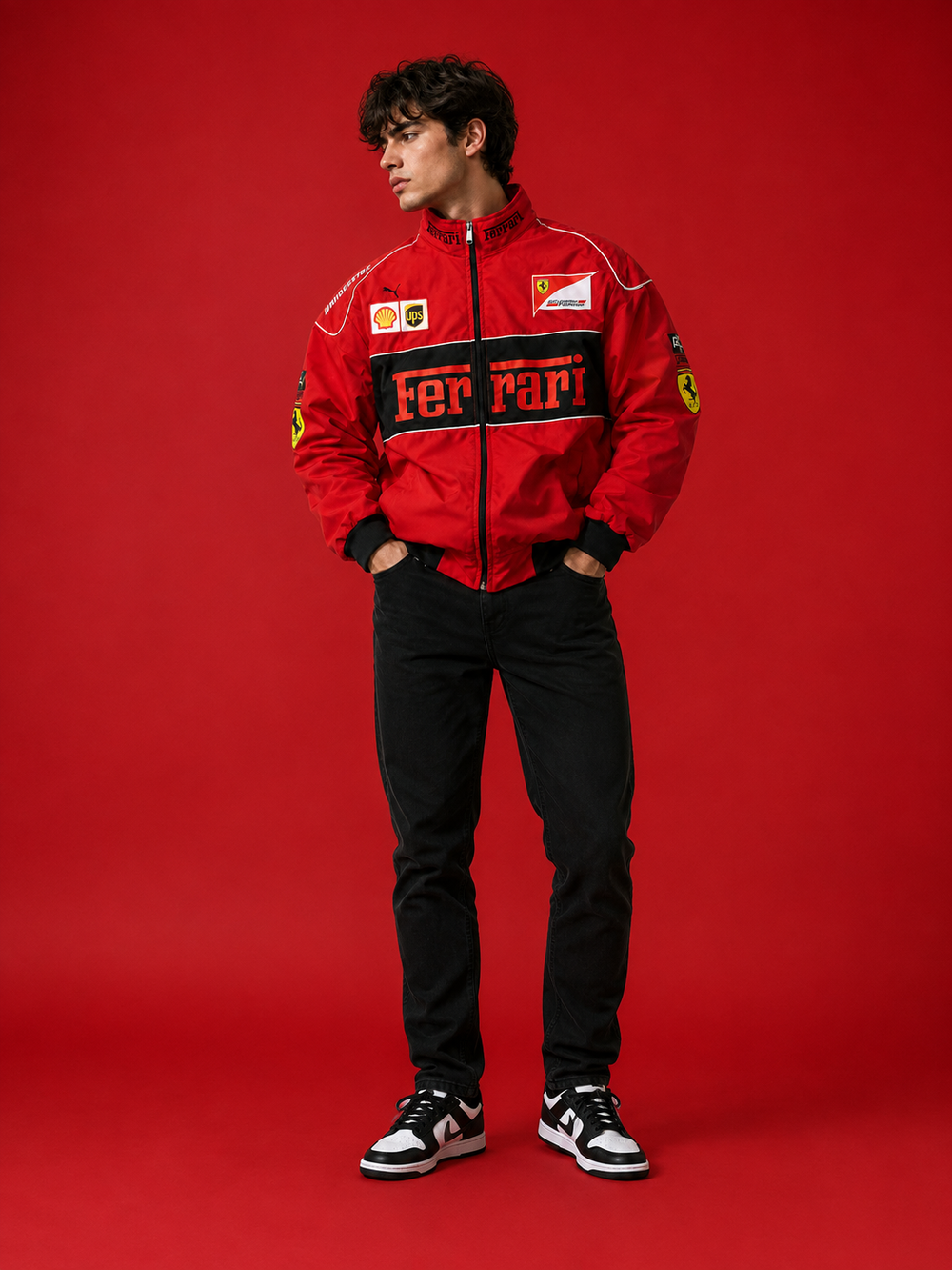AUREX Premium Red Puffer Jacket – Motorsport Streetwear