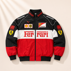 AUREX Red & Black Motorsport-Inspired Puffer Jacket