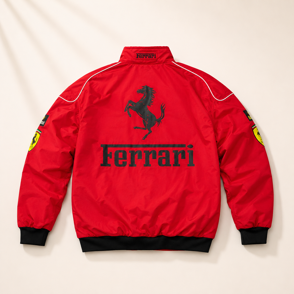 AUREX Premium Red Puffer Jacket – Motorsport Streetwear