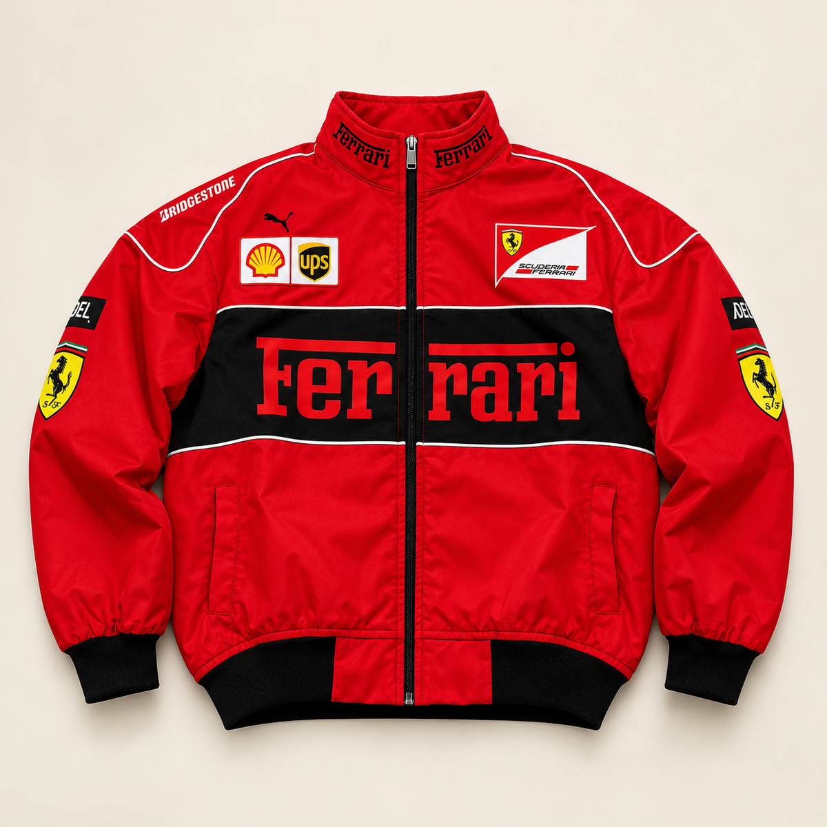 AUREX Premium Red Puffer Jacket – Motorsport Streetwear